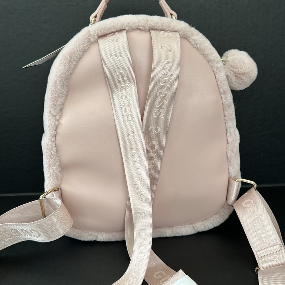 New Guess Blush Faux Fur Backpack - Picture 4 of 4